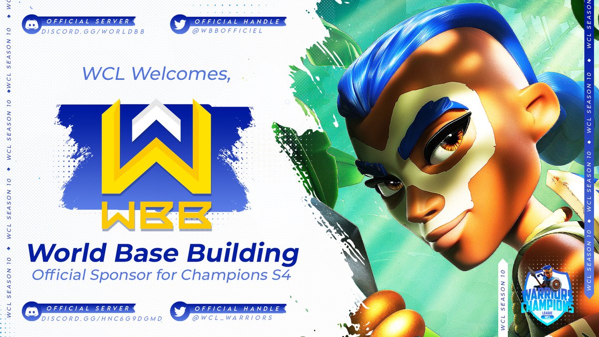 WCL is proud to announce the sponsorship with @WBBofficiel

Professional base selling service, where the top-quality and satisfied customer are the top priorities

Give-Away:
1x WBB Pro Base pack
2x Goldpasses

To enter:
💙 &amp; RT
Follow @WBBofficiel  <a href="/wcl_warriors/">WARRIORS CHAMPIONS LEAGUE</a>

Draw in 1 week