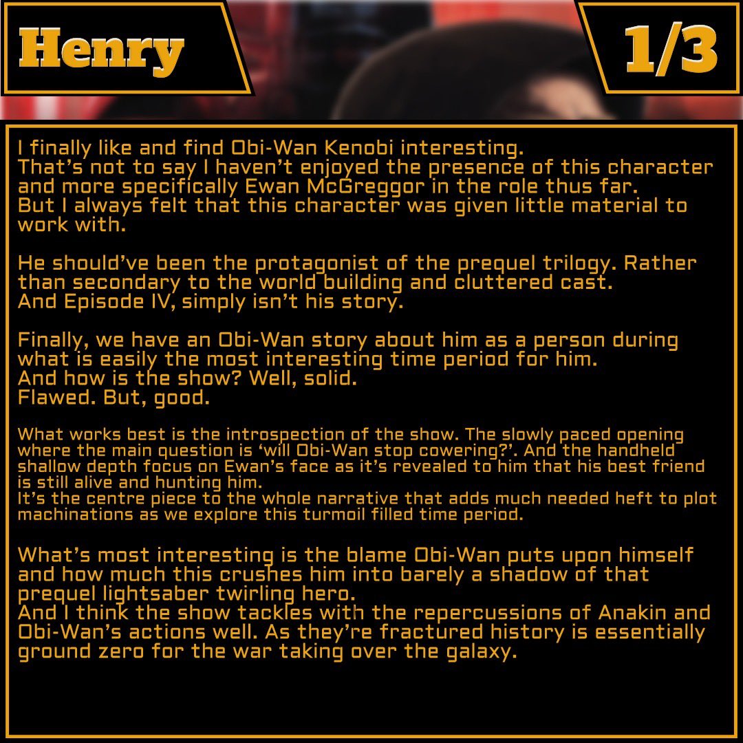 CinemaMarvelous's tweet photo. Obi Wan Kenobi REVIEW:
Do you Agree?
#ObiWan #kenobi #StarWars #ewanmcgregor #Haydenchristensen https://t.co/f0i7F6iSSV