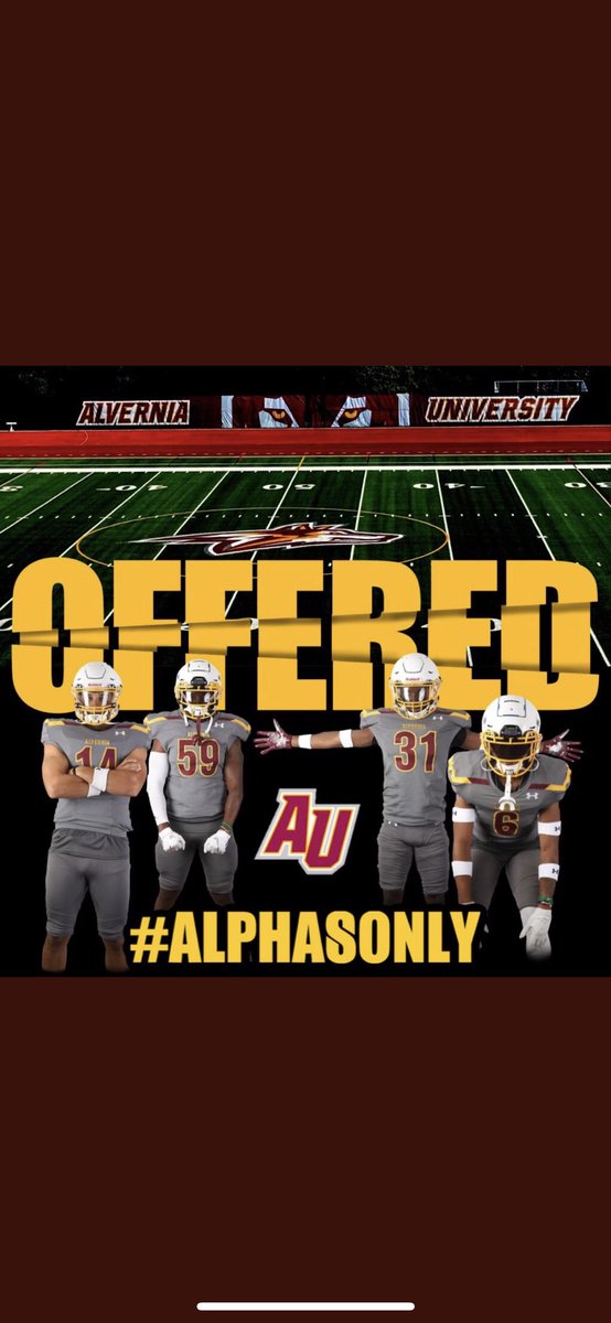 imdp1_'s tweet photo. After a great conversation with @MisterLilly I am grateful to receive my first offer from Alvernia university @DUNBARFBCOACH @RivalsFriedman https://t.co/6jjzVMaIlm