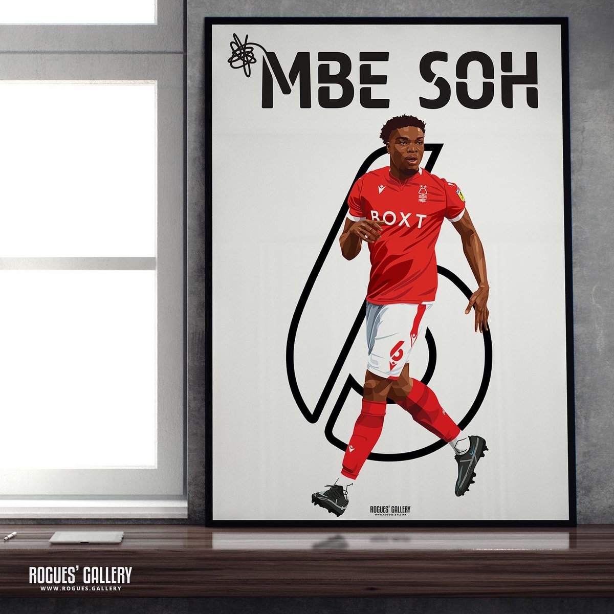 gallery_rogues's tweet photo. Loic Mbe Soh is the latest to be added to our 2022 Forest Promotion Name &amp; Number Series. Available in all sizes &amp; signed versions now too from https://t.co/D99MnGODdn 🔴⚪️💯🤩 #nffc #coyr #mbesoh https://t.co/M1zWYbqANn