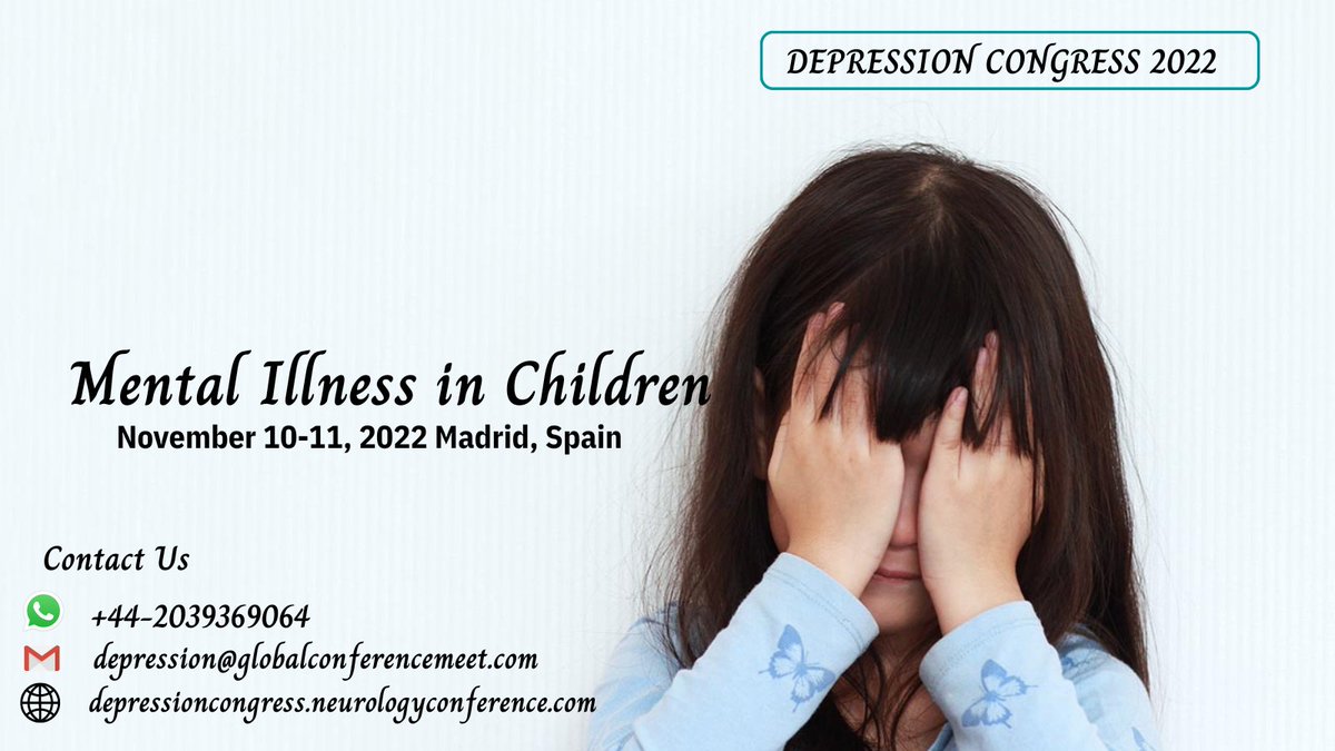 Depression_Meet's tweet photo. Common disorders among #children #Anxiety disorders #Attentiondeficit #hyperactivitydisorder #ADHD #Autismspectrum disorder #ASD #Eatingdisorders

Whatsapp +44-2039369064
#registernow #earlybirdoffer#speaker #delegate #exhibitor #conference #conferenceseries #memeetings https://t.co/mMM1ZsRRXl