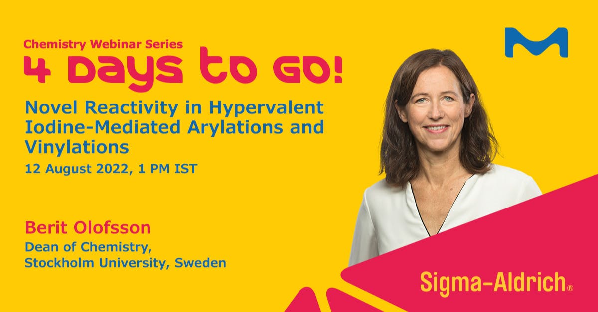 Learneranduser's tweet photo. Meet Dr. Berit Olofsson, professor &amp; Dean of Chemistry from Stockholm University! Connect with her LIVE on 12 August to explore the chemistry behind recently discovered hypervalent iodine(III) reagents vinylbenziodoxolones (VBX).  #TeamMerck https://t.co/LNL5tZXws0 https://t.co/9TXNb7tZLo