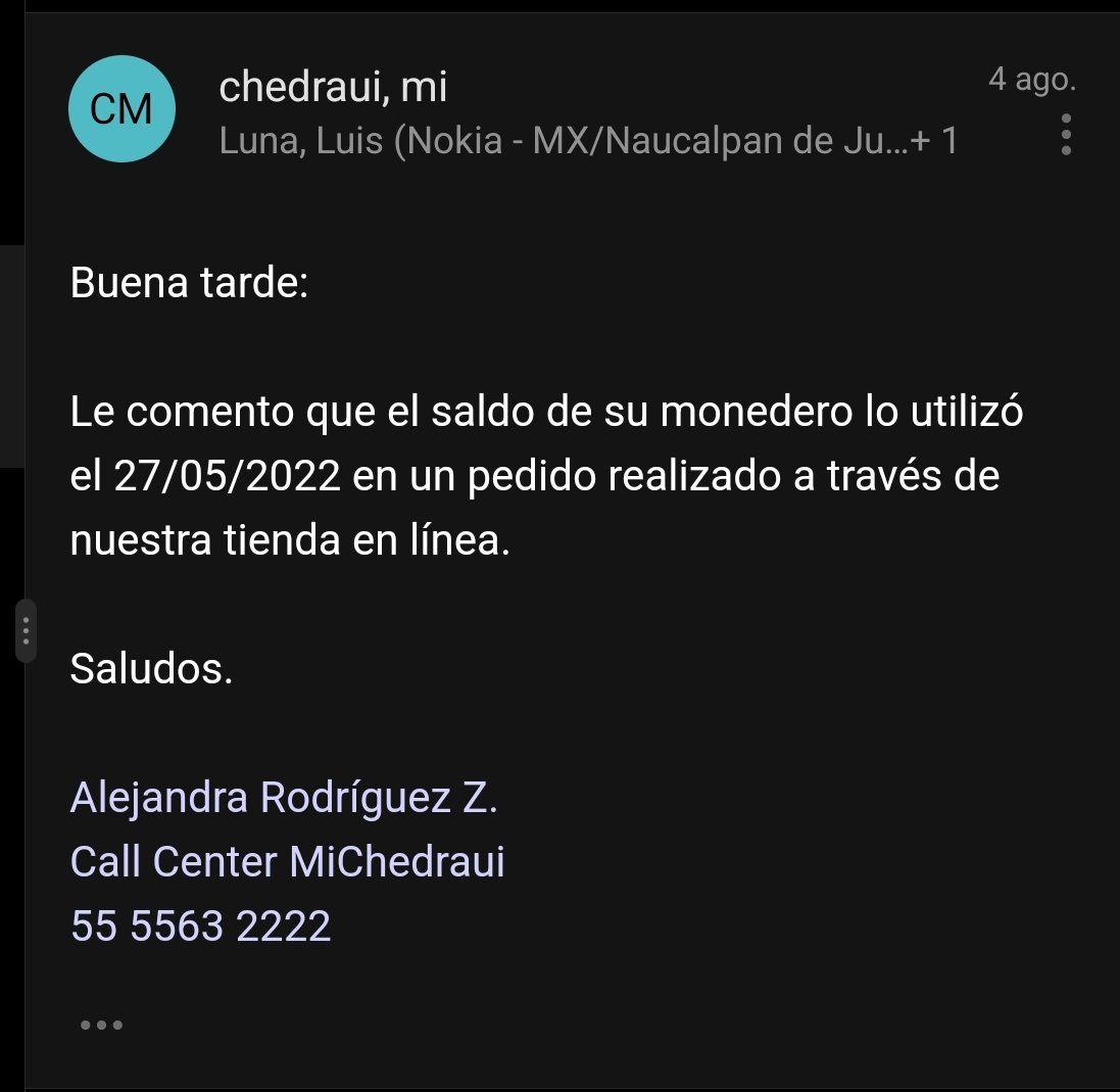 lunitrescu's tweet photo. @Chedrauioficial Luis manuel luna caballero
luis.luna@nokia.com
monedero 6671911107162045
tel 5529227400
ES inaceptable que les haya tomado tanto tiempo para dar una respuesta de este tipo sin sustento ni evidencias, ya no me dan más retro ni solución alguna. Yo no realice ninguna compra en línea https://t.co/Fu269p9Wij