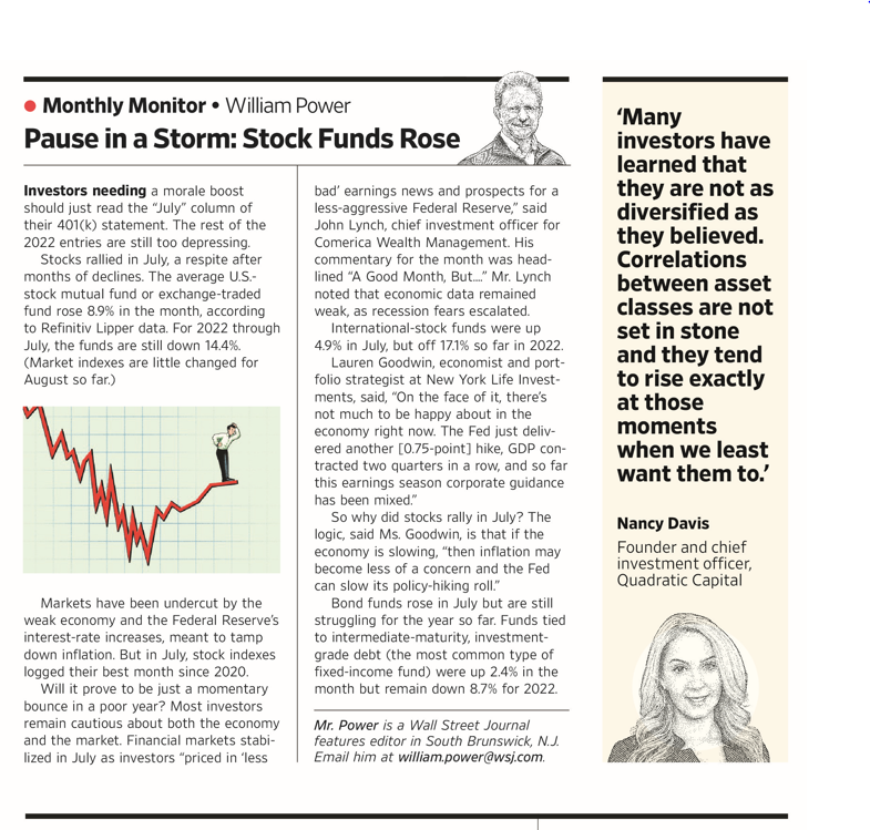nancy__davis's tweet photo. Thanks @WSJ for the shoutout in today’s Personal Investing section! https://t.co/NgclFE0gvI