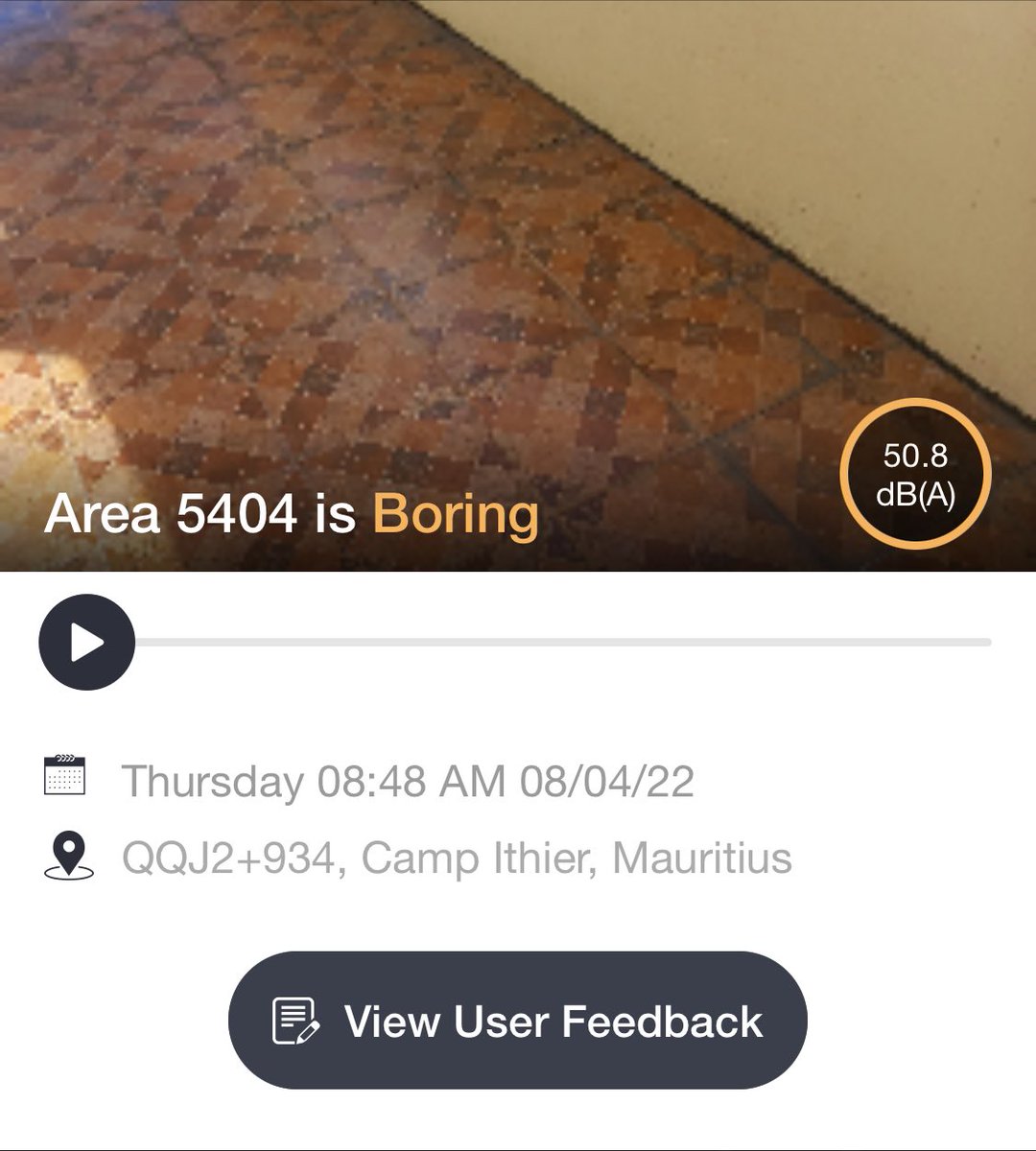 A new entry from #Mauritius!  where apparently this #quiet area is perceived #Boring 😅 👉🏻 map.opensourcesoundscapes.org/area-detail/54…