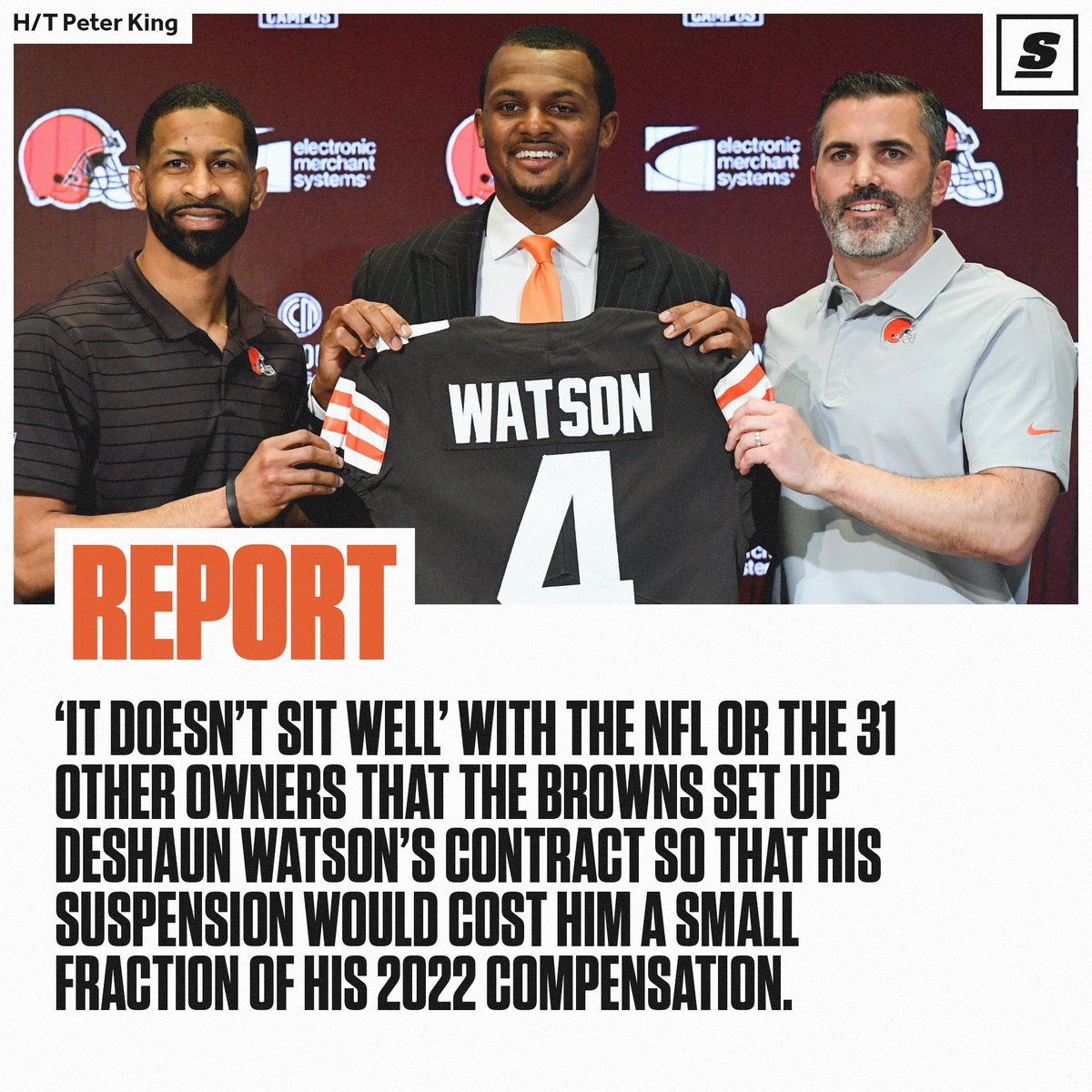 NFL owners are reportedly upset about the way the Browns structured DeShaun Watson's contract.