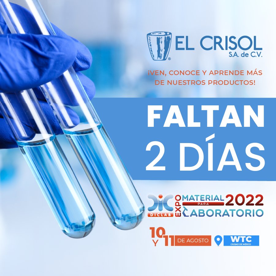 el_crisol's tweet photo. El Crisol ya está listo para recibirte en Expo DICLAB 2022 en el WTC, dónde podrás encontrar los mejores equipos para laboratorio. 

#ElCrisol #DICLAB #WTC #Expo #laboratorio #farmacéutica #minería #petroquímica #alimentos #ambiental #microbiología #talento #innocavión #solución https://t.co/D6RgsM5El7