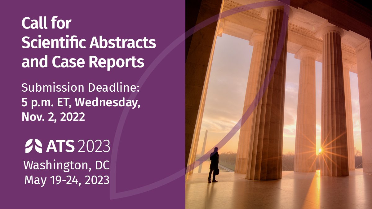 Submit an abstract for #ATS2023 and join me in DC! Call for Abstracts is now open: conference.thoracic.org/program/call_f…