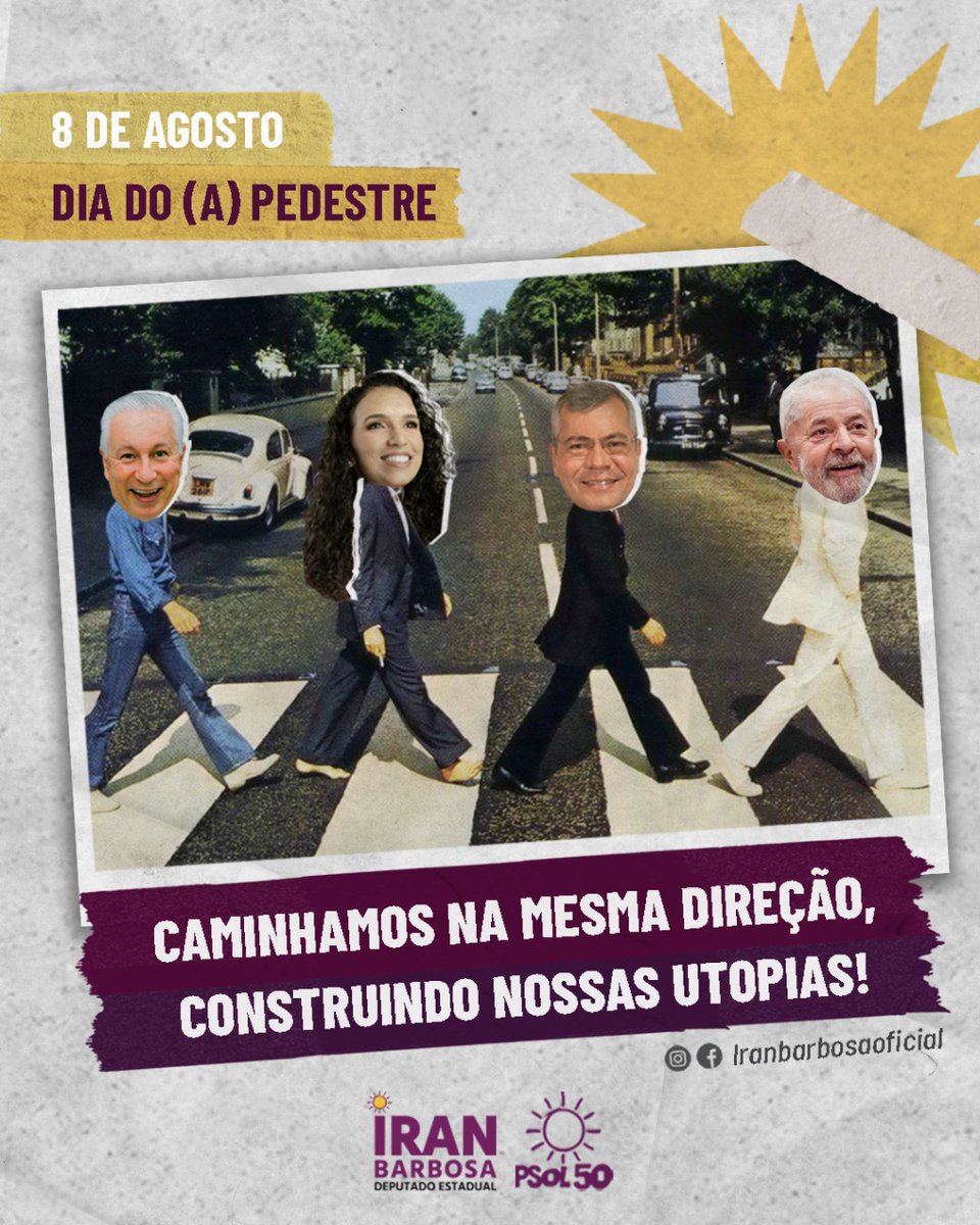 Iran_Barbosa's tweet photo. #diadopedestre #educação #trânsito #iranbarbosa #mandatopopular #niully #henriclay #abbeyroad #thebeatles https://t.co/uqrsSYmaBO