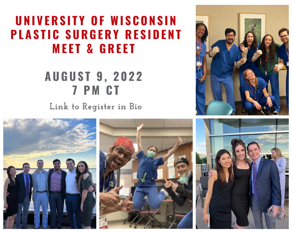 Join us tomorrow night at 7 pm CT for a resident meet &amp; greet! We can’t wait to meet you! Register ➡️ linktr.ee/wiscplasticsur…