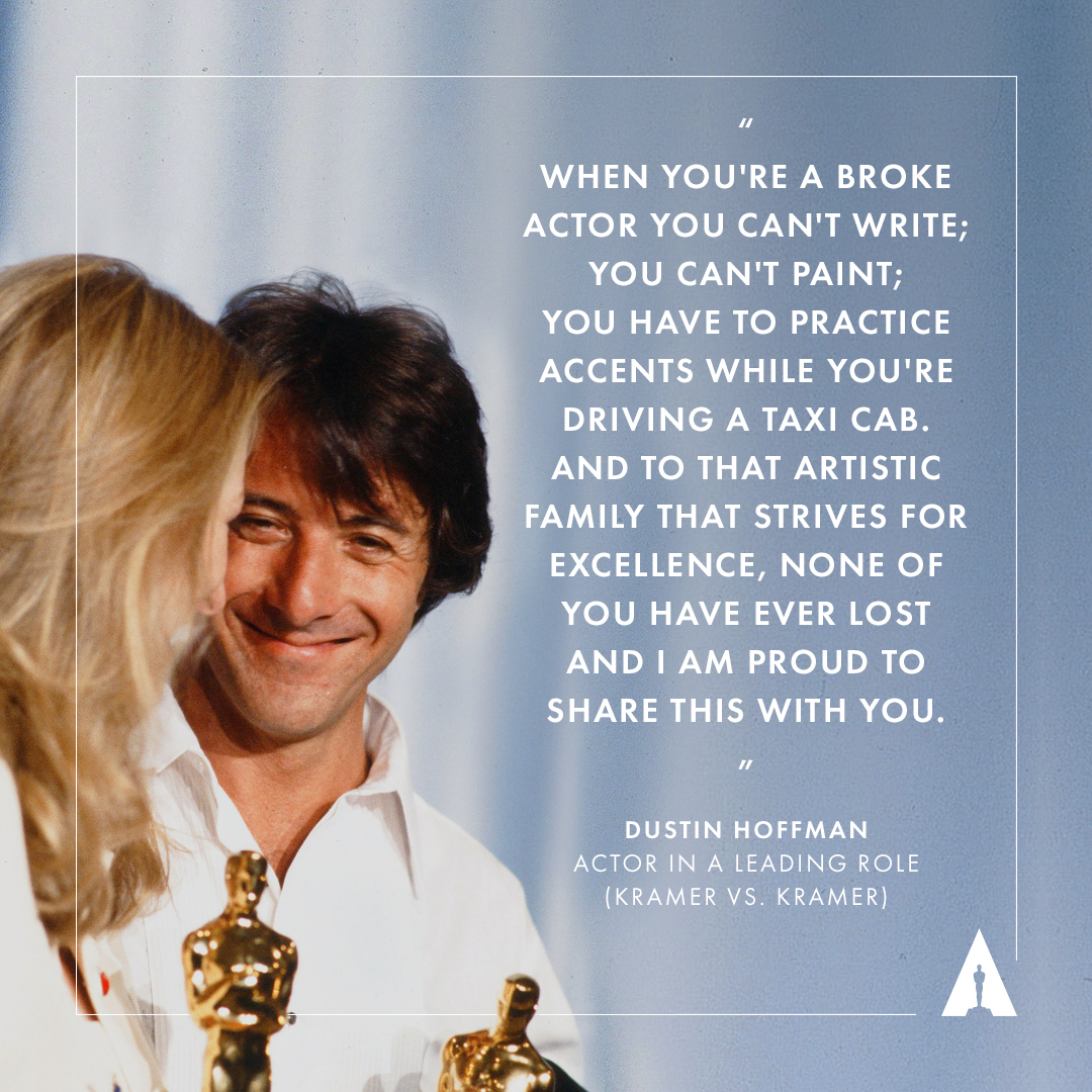 The Academy on Twitter "Dustin Hoffman accepting the Actor in a