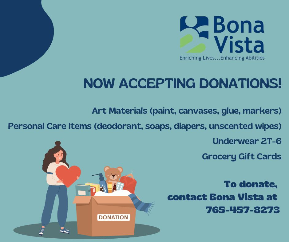 Bona Vista is now accepting donations! Check out the list below to see how you can help our programs.