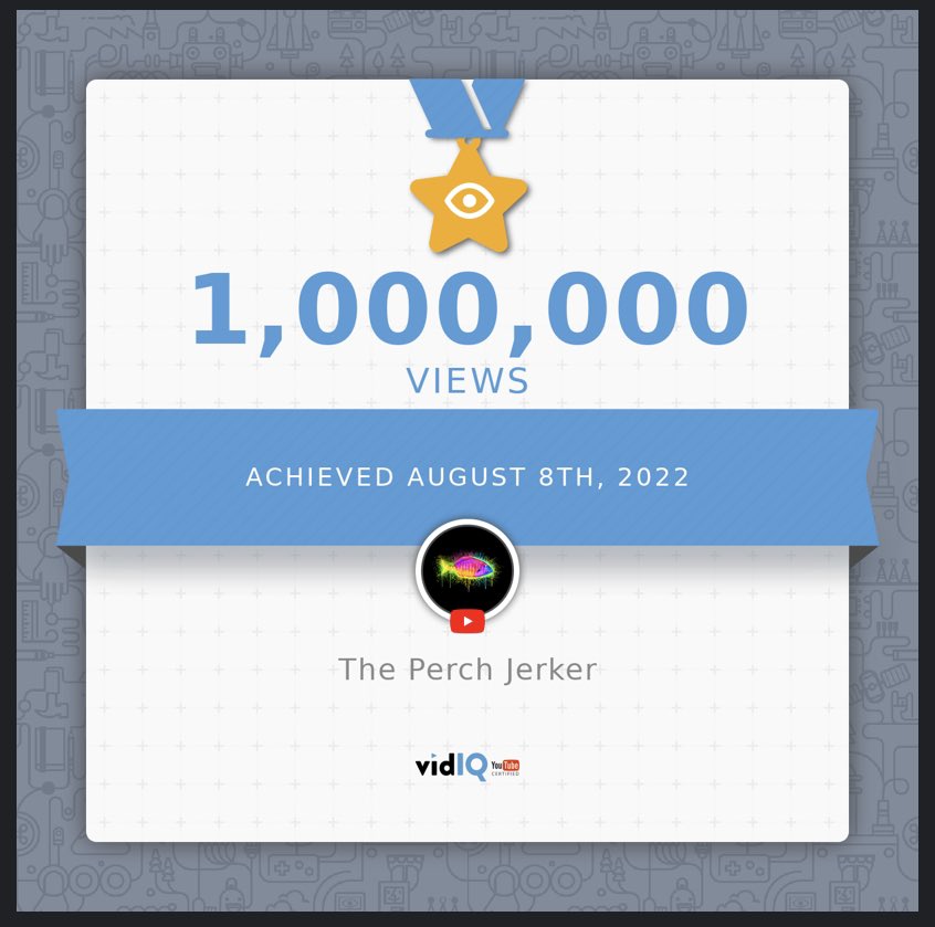 ThePerchJerker's tweet photo. Reaching 1,000,000 views on YouTube feels a little unreal right now… This achievement was brought to me by all of you guys! With that being said, thank you 🙏🏼 https://t.co/5DMM5bfDYN