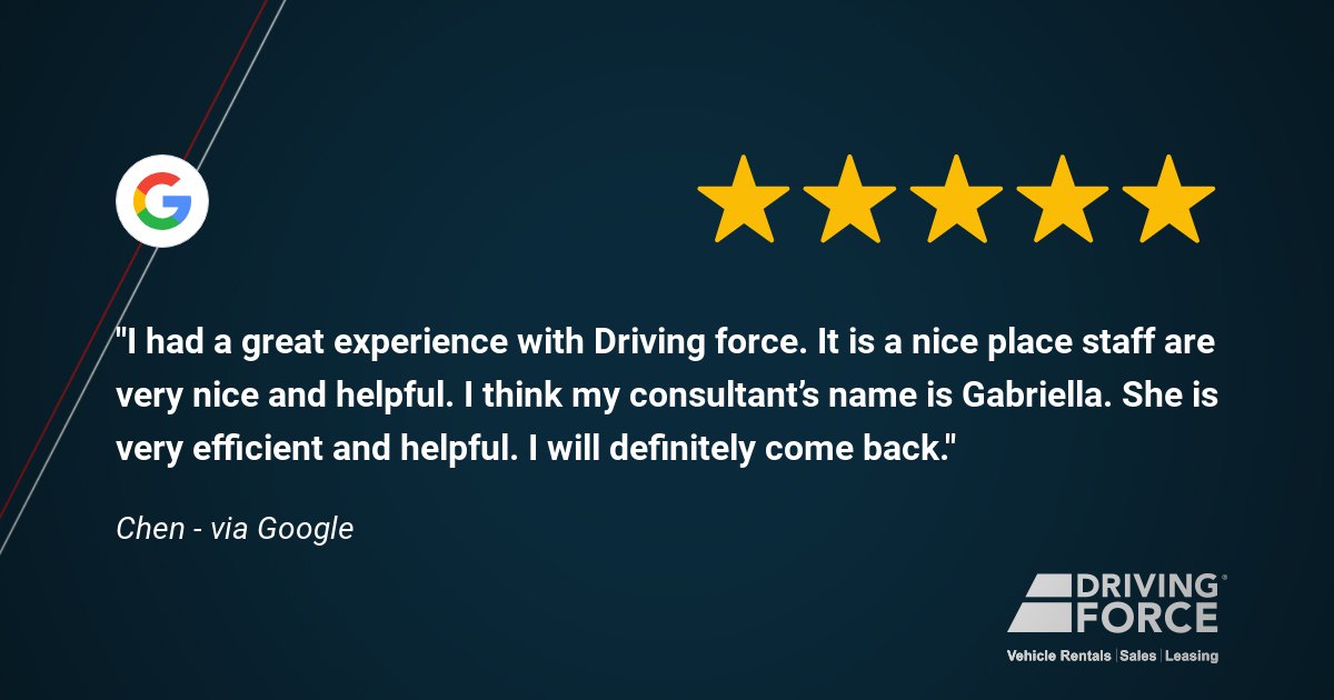 DFVehicles's tweet image. A 5-Star review from another satisfied customer in Whitehorse #DrivingForce #NowYoureGettingSomewhere