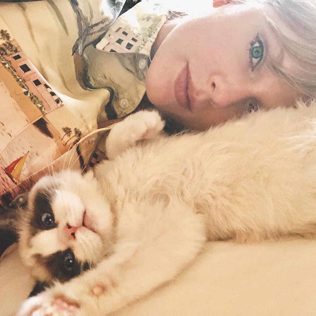 iHeartRadio's tweet photo. The queen of being a cat mom @taylorswift13 ❤️ Drop a pic of your kitties below. #InternationalCatDay https://t.co/Nryr2fWUXS
