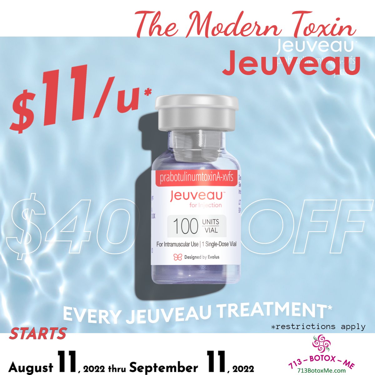 713Identity's tweet photo. The Modern Toxin! REJUVENATE with JEUVEAU!
https://t.co/a9X8BwFPTW (713) Botox-Me
Get back to school, work and life looking REFRESHED and REVIVED!
Pricing details at https://t.co/NDfrW0TCMY (Conroe Location Only) #backtoschool #conroe #thewoodlands https://t.co/d4Jmr5CKDz