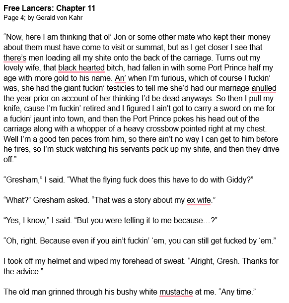 FREE LANCERS: Chapter 11

Mercenary Knights, on the run from packs of wild savages, need to get their shit together.

A Knight's Tale meets Game of Thrones in an ongoing story, released 2x Daily.

Can also read at linktr.ee/gvonkahr!

#Fantasy #story