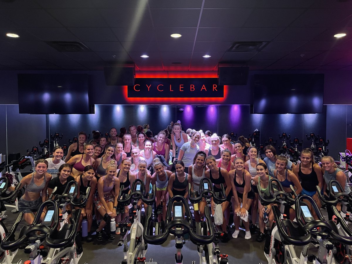 CyclebarHudson's tweet photo. Hudson Field Hockey rocked their private ride today! Thanks for joining us girls! ⚡️🤘

#cyclebarhudson #cyclebar #hudson #fieldhockey #workout #fitness https://t.co/VO03O0hDpw