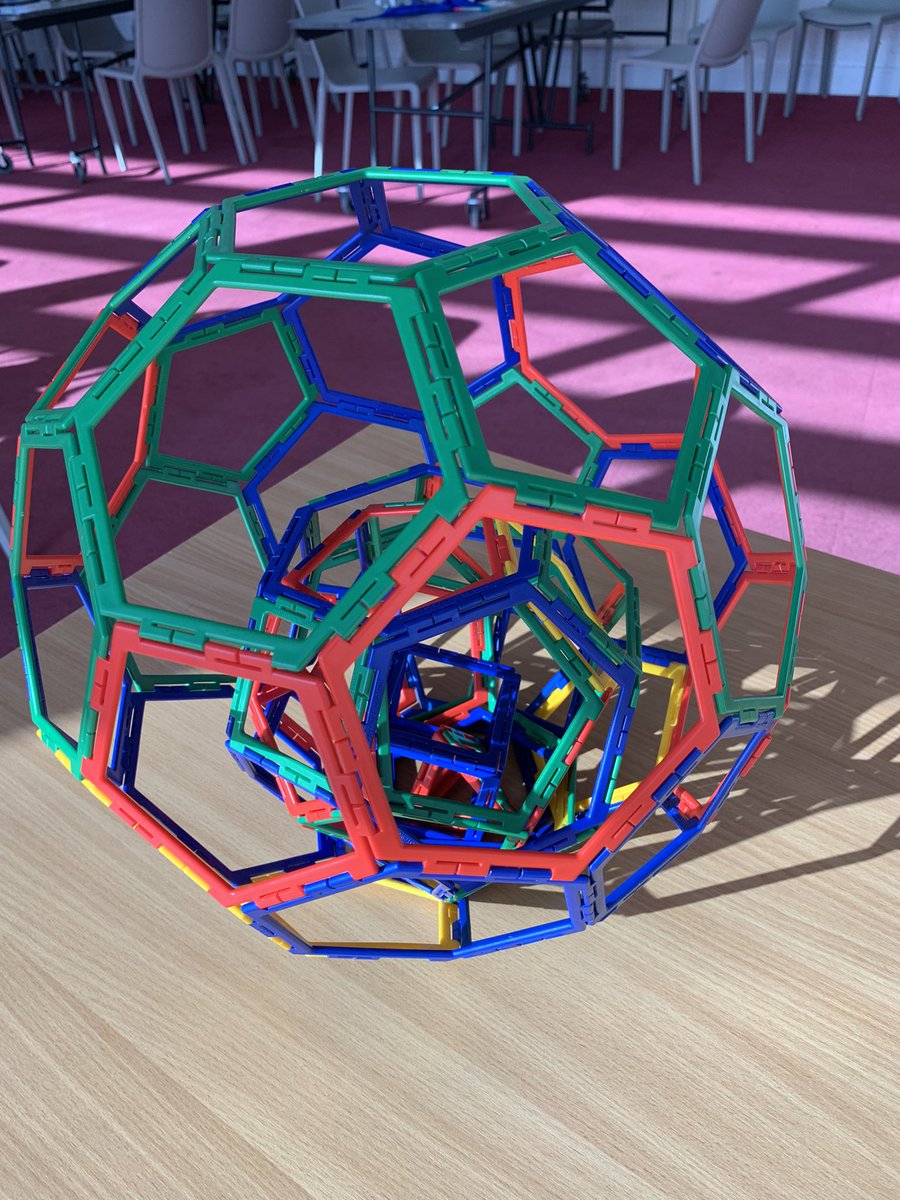 CubbonSue's tweet photo. Nested polyhedra built at 60NMSS hosted by @UKMathsTrust #creativity #involvement #teamwork https://t.co/AATuwZKuEq