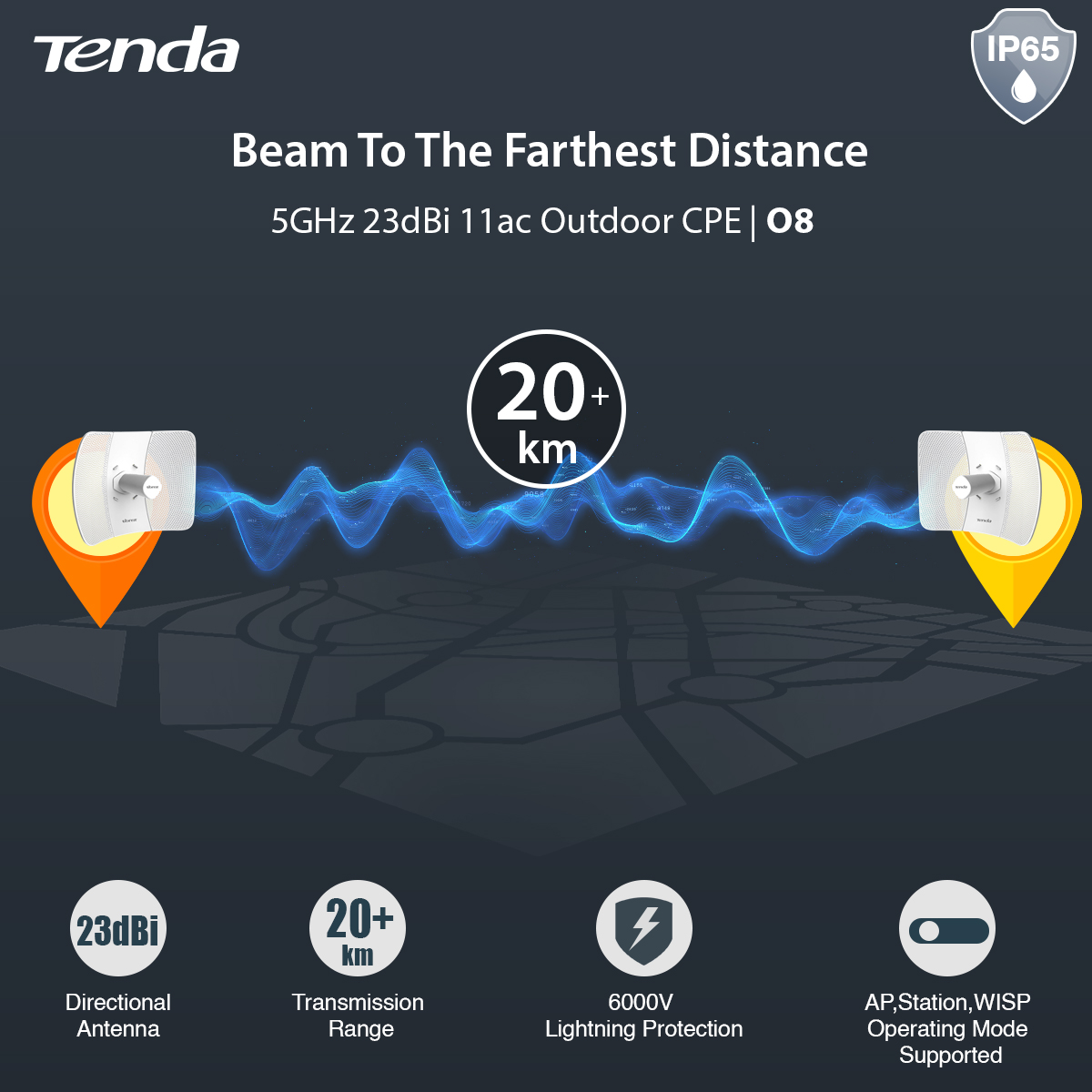 Tenda_UK's tweet image. Share your Signal to the farthest distance of 20km+ with Tenda&apos;s 5GHz Outdoor CPE O8.

Know more: tendacn.com/uk/product/O8.…

#TendaUK #Tenda #Tendatech #WiFi #Outdoor #CPE #SmartCity #SMB #Hotel #RemoteArea #Campus #Business #Security