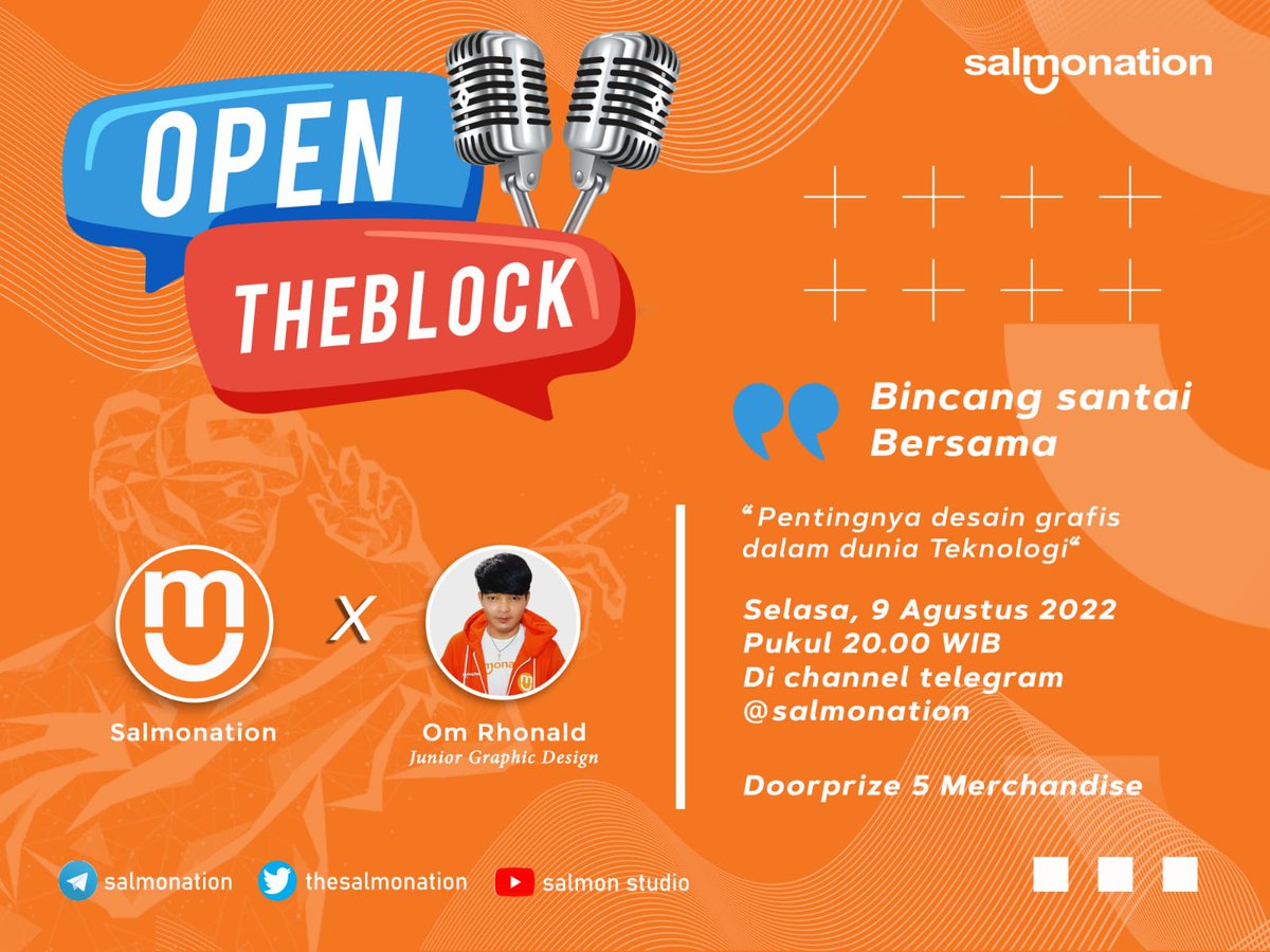 Vethree_Real41's tweet photo. Don't miss Open the Block this time we will discuss about graphic design in the world of technology with Om Rhonald from NTI. https://t.co/bUWDOOkM2p