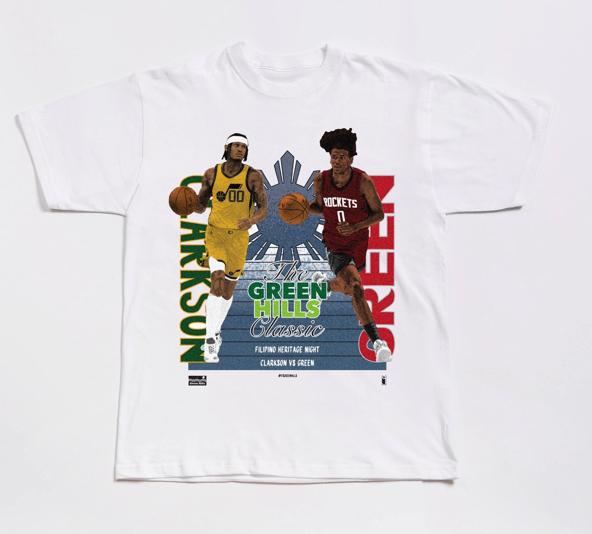_ironMike's tweet photo. Made this “Filipino Heritage Night” shirt as a flip of the classic 1991 MJ/Magic Finals T. Always got love for @JordanClarksons and @JalenGreen . Pre-orders will be up on Wednesday 8/10.  https://t.co/9ayQ7t91y0 https://t.co/zNt2W6IPg7