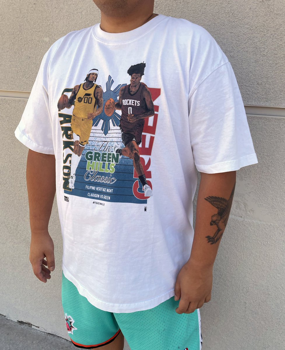 _ironMike's tweet photo. Made this “Filipino Heritage Night” shirt as a flip of the classic 1991 MJ/Magic Finals T. Always got love for @JordanClarksons and @JalenGreen . Pre-orders will be up on Wednesday 8/10.  https://t.co/9ayQ7t91y0 https://t.co/zNt2W6IPg7