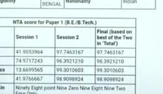 MayankS758609k's tweet photo. #NTAScam #JEEMains2022
•Cancel Multiple Registration
• Even after increasing 22 marks my percentile dropped by 1
• Last year 4 Attempt and advance in Oct and this year only 2,we also faced covid
And last gem Which churan did this student got that he improved this much https://t.co/Wyl7yV5SL1