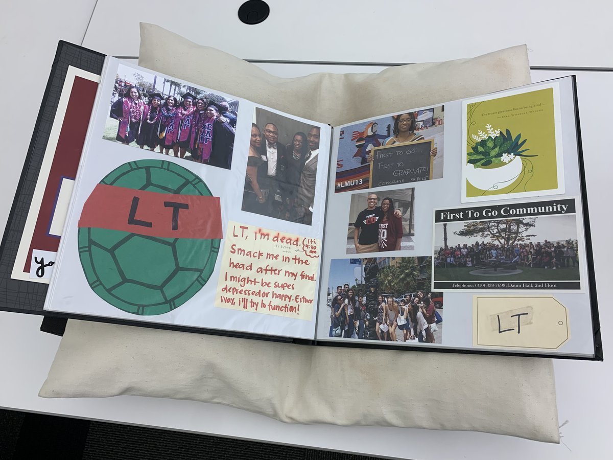 LMULibrary's tweet image. One of our newest additions to the University Archives is the La'Tonya Rease Miles Collection, which focuses on Miles's time at LMU and starting the First To Go Program. This is one of the scrapbooks. The collection also contains journals and awards.
