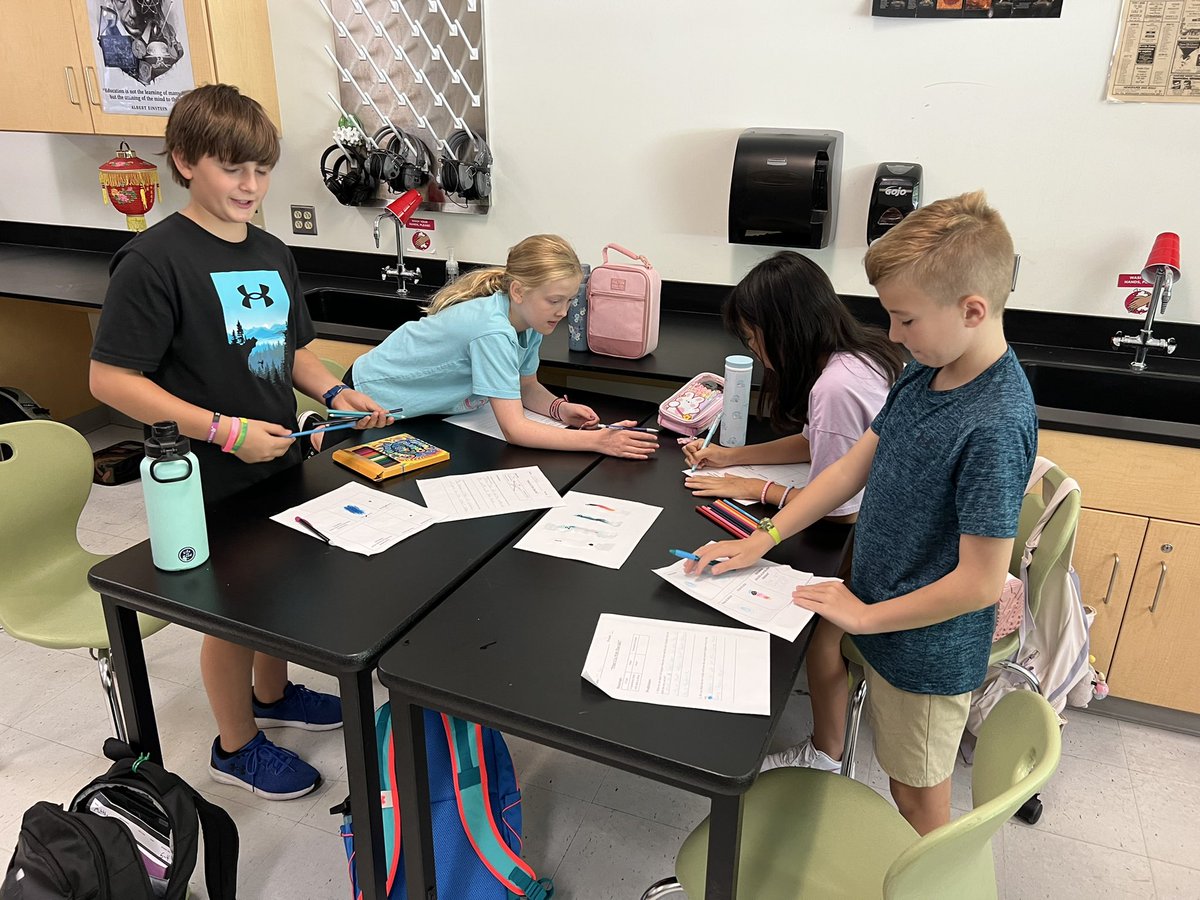 sciencewithmro's tweet photo. Pictures from Friday of day 1 of the Ink investigation. Students were using their skills of observation to investigate what is up with that ink? Day 2 today had students using evidence with their thinking to form conclusions. Thinking like a scientist in 1602! #owlscience2023 https://t.co/NsjziTSdzL