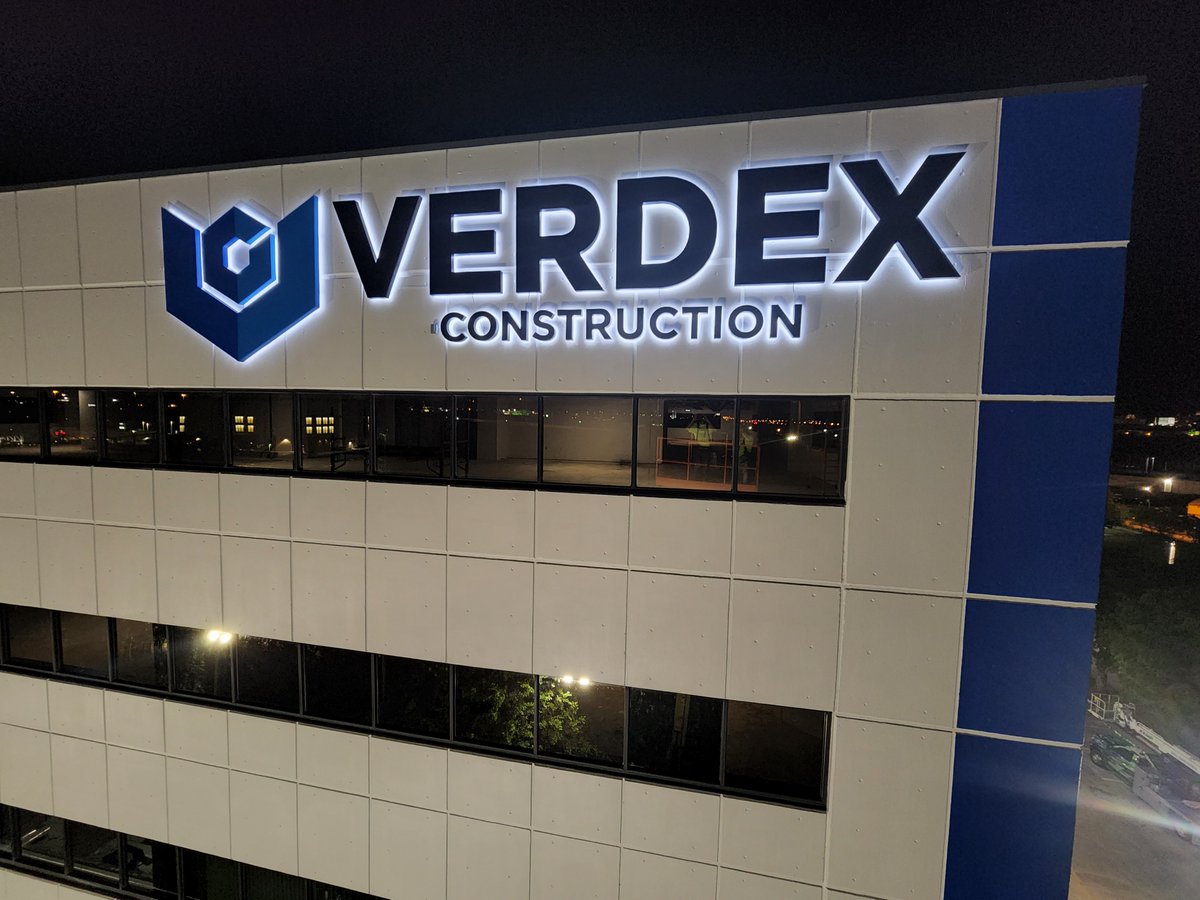 Our team here at @Kemp_Signs completed another successful fabrication and installation of two reverse channel letter sets at Verdex Construction. 
Call our office for your layout and estimate 561-840-6382.
#KempSigns #Customsigns #Florida #WestPalmBeach #BuildSomethingBetter