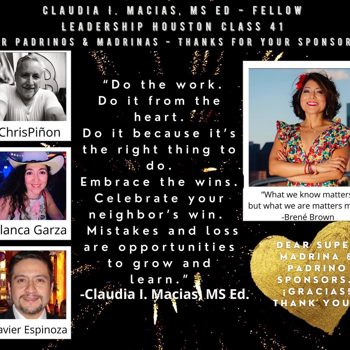 Honored to be a part of this year’s <a href="/LeadershipHoust/">Leadership Houston</a> Class!  Congrats to my fellow fellows! Thanks to my amazing súper madrinas &amp; Padrinos for sponsoring!!!