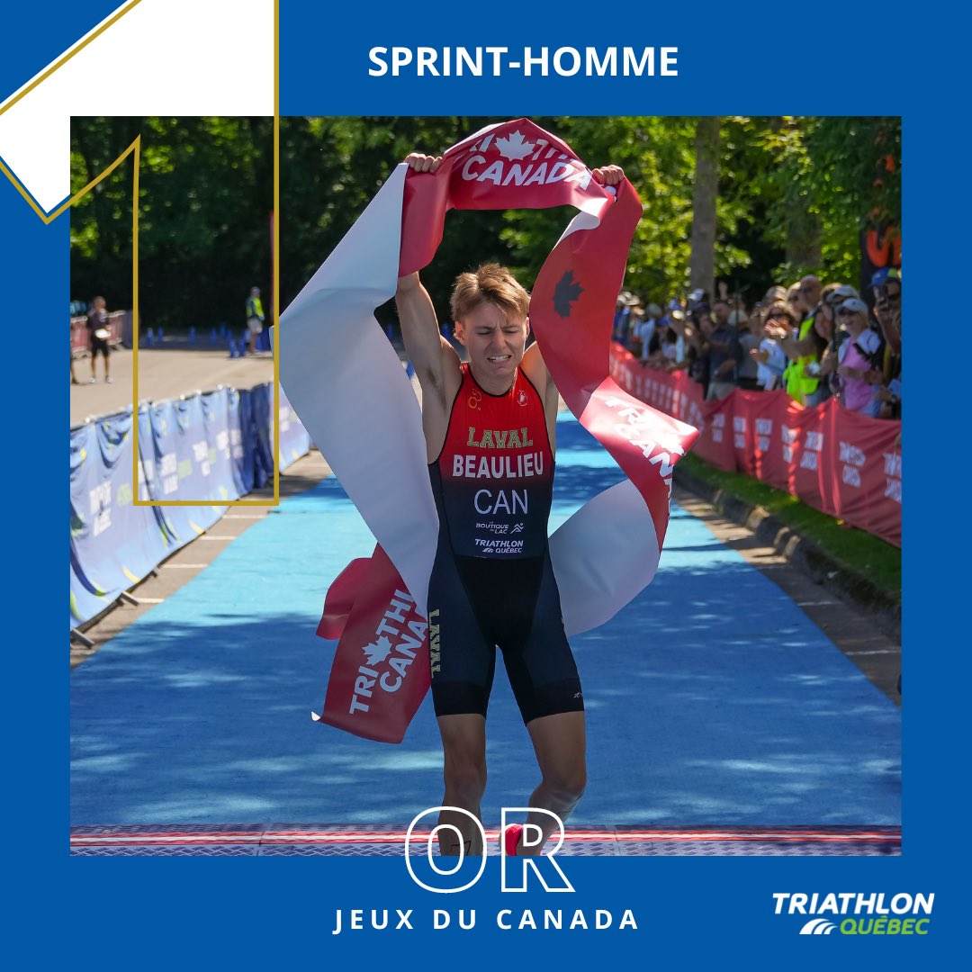 Mathis Beaulieu remporte la médaille d’or en 57:43 au triathlon sprint aux Jeux d'été du Canada 2022! 🥇🔥

Bravo! 
<a href="/CanadaGames/">Canada Games | Jeux du Canada</a> 
<a href="/EquipeduQuebec/">Équipe du Québec</a>
