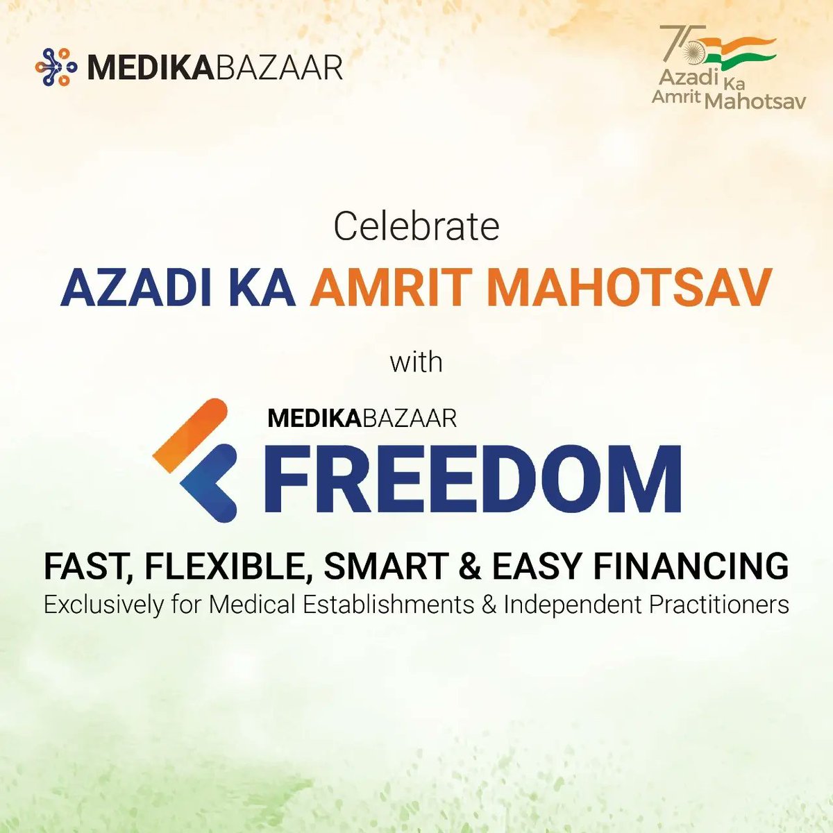 Medikabazaar's tweet photo. Get Freedom from working Capital issues, Upfront payment hassles, Financing hassles, and high capital investment.

#Medikabazaar #transforminghealthcare #MBFreedom #MedikabazaarFreedom #MedicalSupplies #HealthcareIndustry #financingoptions #financingsolutions #healthtech https://t.co/jPxBD6tr9m