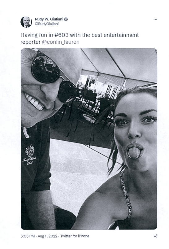 stphnfwlr's tweet image. Amazing. 

Giuliani said a recent heart procedure meant he couldn't travel to ATL out of state ...so the Fulton DA's office found a tweet of Giuliani apparently traveling out of state.