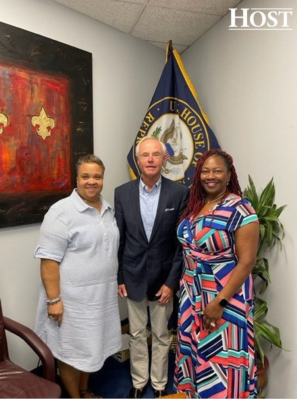 tparkerhost's tweet photo. Last week HOST’s Government Affairs Representative Jeff Keever met with District Director Demetric Mercadel &amp; Community Liaison Lisa Ambrose from @RepTroyCarter 's office!

#ThisWeekatAvondale #localgovernment @JEDCO_News @JeffParishGov @GNOinc @jeffersoncoc @WBIAnola @GambelPR https://t.co/2orLF6UQcg