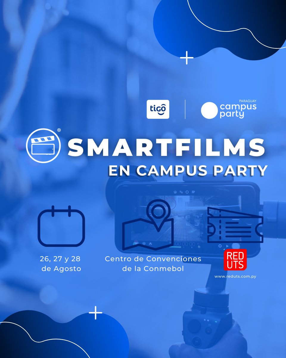 SmartFilmsPY's tweet photo. 🗣️ #ComunidadSmartFilms tenemos una mega noticia!!! 🤩

Este 26, 27 y 28 de Agosto, estaremos presentes en el @campuspartypy  de la mano de grandes conocidos del mundo de la tecnología, innovación y emprendimiento 😍 https://t.co/UVlUYx0ADR