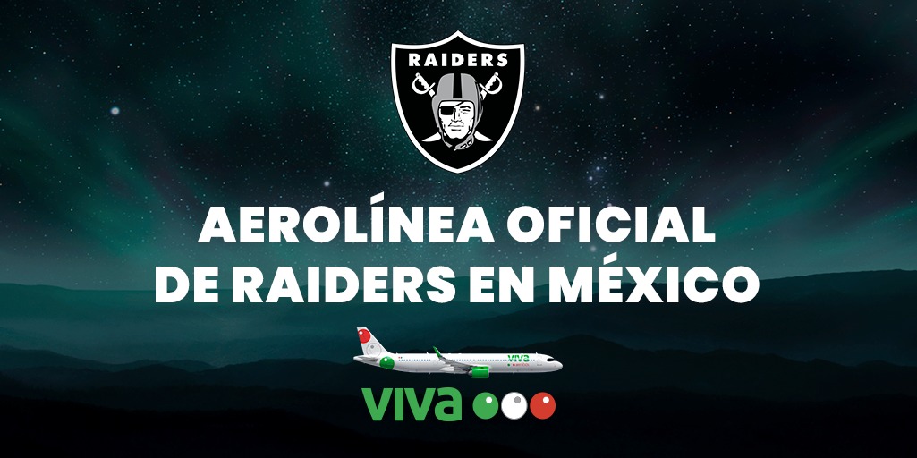 VivaAerobus's tweet image. ¿Qué equipo? ¡@Raiders! 🏈😎 Estamos muy felices de anunciar nuestra nueva alianza y formar parte de una gran historia. ✈️ bit.ly/3p5MvB0 #VivaRaiders