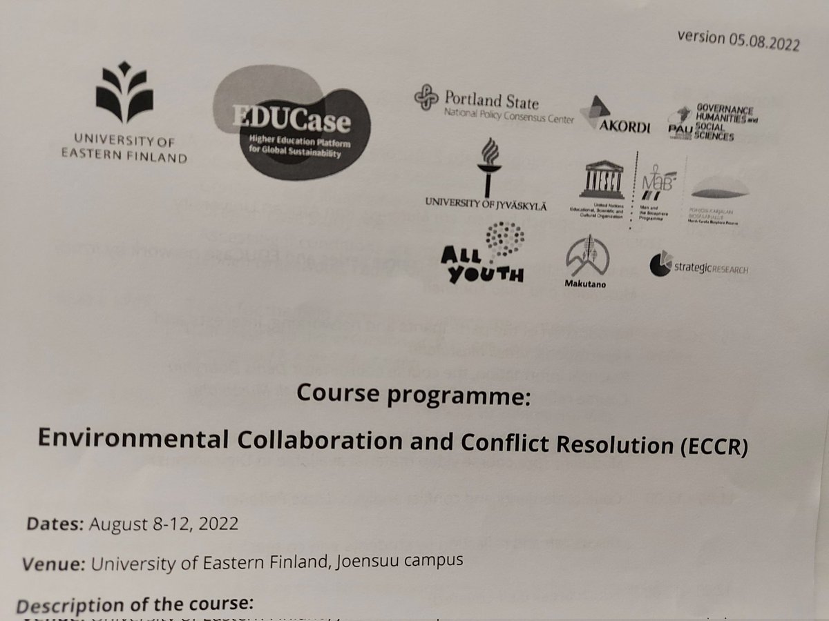TiinaKontinen's tweet photo. Today we had a great start for a summer course on Environmental Collaboration and Conflict Resolution in @UniEastFinland in collaboration with @DEICOJyU in  @JyuYfi in the framework of #EDUcase global network. #internationalstudents https://t.co/P63DeFGJKB