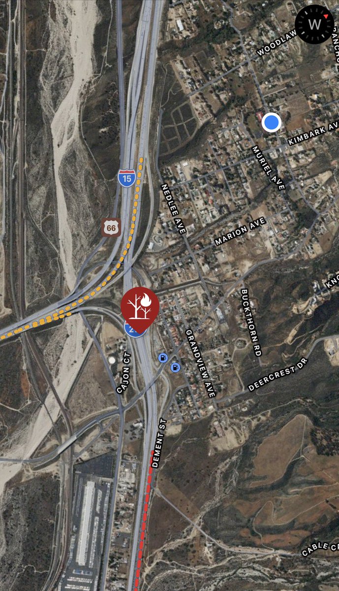 SBCUSD_OEM's tweet photo. We’re onscene the #DevoreFire at the 215/15 interchange.  Fire crews are making good progress.  KimbarkES is remaining indoors to avoid any smoke, although there’s little impact now and it’s lessening.  School and dismissal remain normal and ok! https://t.co/akv9u6U7O7