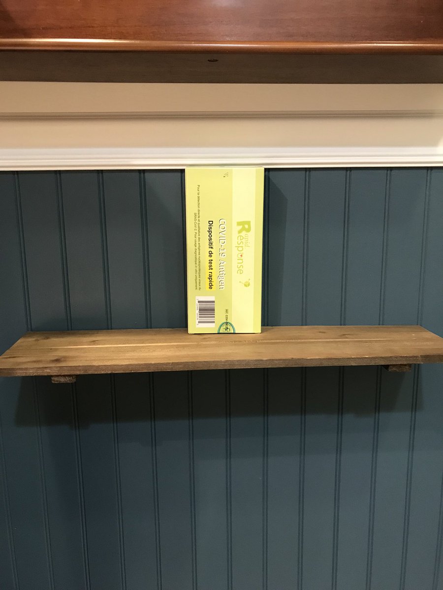 morval11's tweet photo. Who knew? A rapid antigen test box works quite well as a carpenter’s level. #pandemicchronicles https://t.co/EE9hIikywm