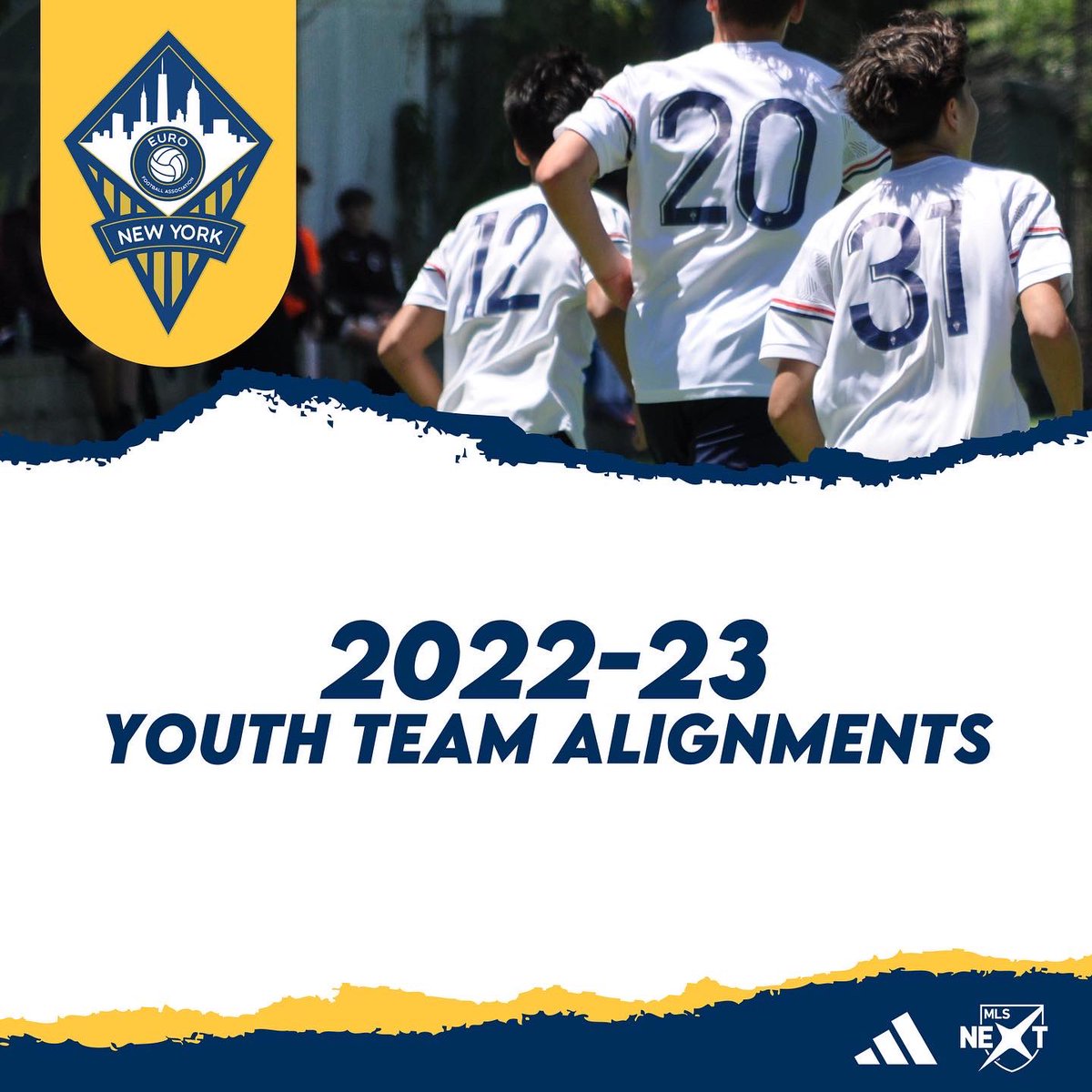FAEuro's tweet photo. ⚽️ 📋 
The 2022-23 Youth Team Alignments are here!

16 Youth Teams across 9 age groups Will be competing this Fall Season across local (@cjslsoccernyc), regional (@neacademyleague &amp; @edpsoccer), and national (@mlsnext) competition💪 

#forzaeuro https://t.co/FQephJzE56