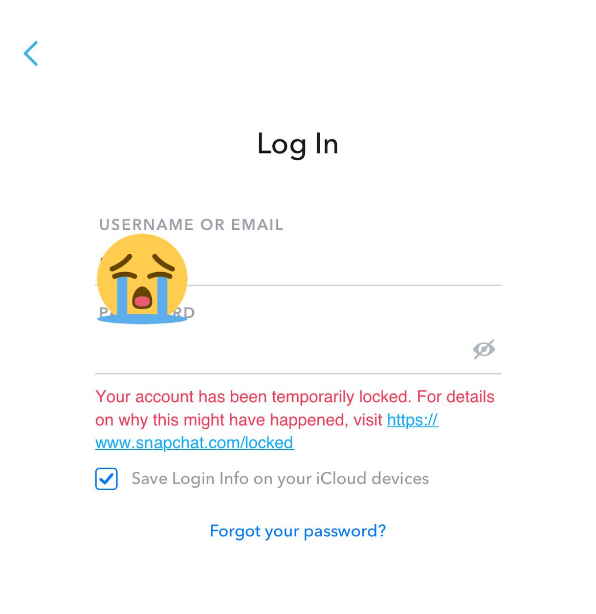 S_ALSULIMAN's tweet photo. @snapchatsupport I still can't login to my account, So please solve my problem.
@snapchatsupport https://t.co/oKSJQgM6ow