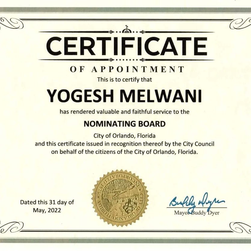 YogMelwani's tweet photo. It has been an honor and a pleasure to serve our #community for the past four years, on @citybeautiful Nominating Board. Thank you @orlandomayor for the Appointment!
#CityBeautiful #Orlando #CommunityService
#AlignCRE #CommercialRealEstate #Jobs #Land https://t.co/LVeeVu0N4U
