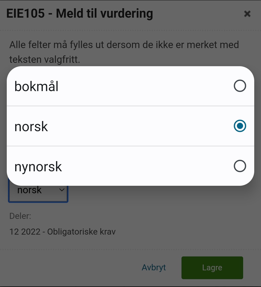 Går for det trygge valget når det gjelder språk i fagene mine.