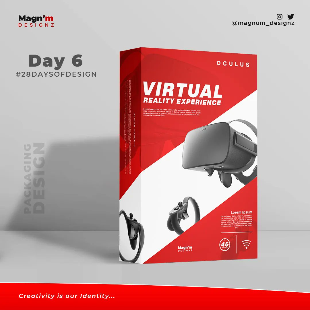 magnum_designz's tweet photo. Day 6.
Packaging design concept for OCULUS VR Experience.... Just got the images and played around with it.
First time trying this and I will definitely be creating more packaging design concept.
📍Follow me to watch my progress with this challenge.
#28DaysofDesign https://t.co/8NXuVIuuY3