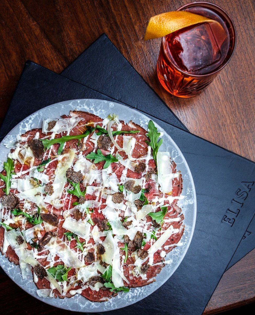 Hand-Cut Beef Carpaccio | Harry’s bar sauce – arugula, pecorino al tartufo, burgundy truffle.​

Click the link in bio &amp; experience #ElisaSteak .