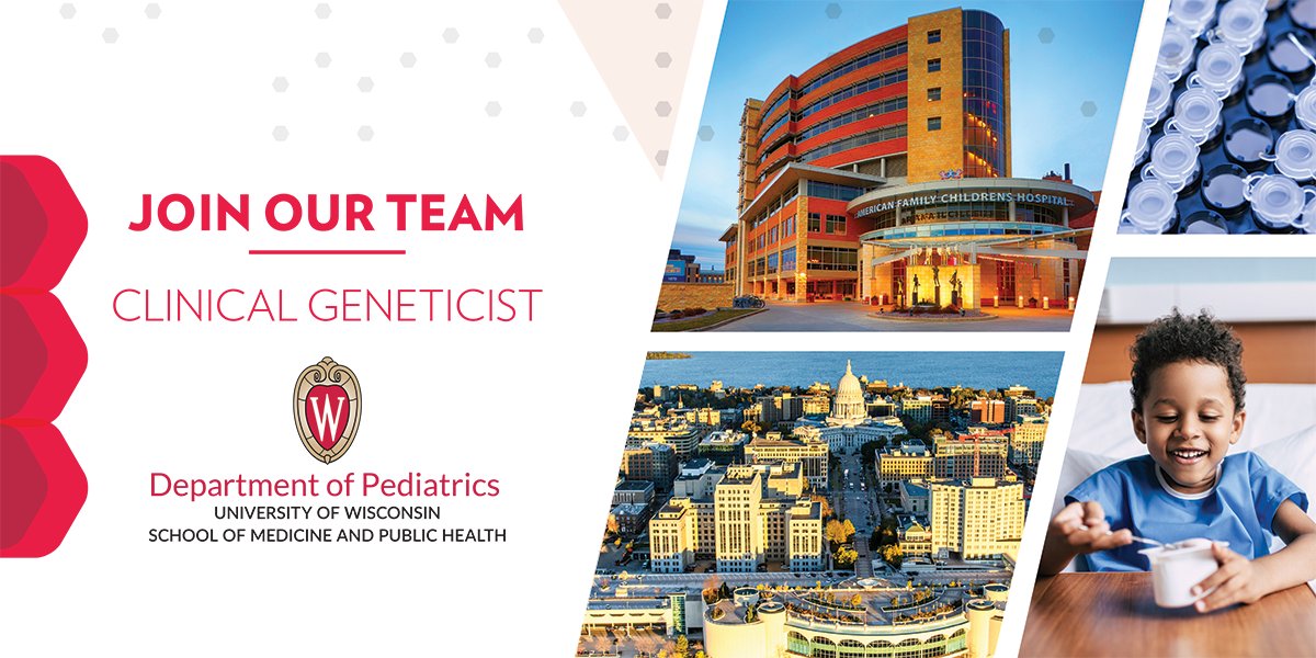 WiscPediatrics's tweet photo. 📣Join our team: We’re recruiting for a Clinical Geneticist to join our Division of Genetics and Metabolism. We are in search of candidates with clinical excellence and academic contributions as demonstrated through training. Learn more and apply today: https://t.co/GHht3B7eGO https://t.co/rlPUwGvHb2