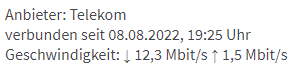 Telekom gönnt heute richtig von der 100 Mbit/s Leitung.