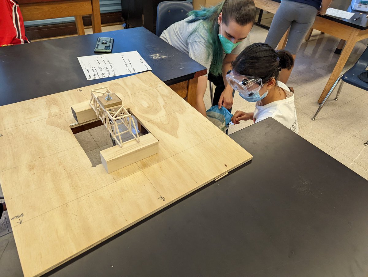 Final day of summer Science Olympiad week at <a href="/AGBellSchool/">A.G.Bell School</a>. Five teams broke bridges resulting in efficiency ratios from 200s to over 1100 with modified bridge proportions to speed up builds. Great work!! <a href="/SOAlumniNetwork/">Science Olympiad</a> <a href="/IllinoisSO/">IL Science Olympiad</a> <a href="/ChiPubSchools/">CPS - Chicago Public Schools</a> #BelieveinBell #SciOly #bridge
